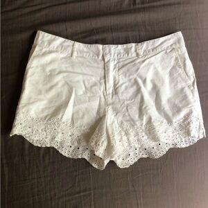 Y2K BUFFALO DAVID BITTON WOMENS WHITE EYELET LACE SHORTS SIZE
